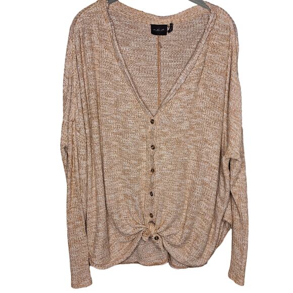 Urban outfitters out from under Jojo oversized waffle button down thermal top m - Picture 2 of 5